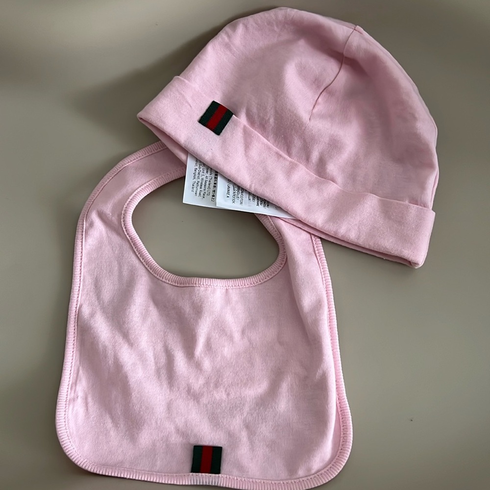 Gucci Baby Bib and Hat